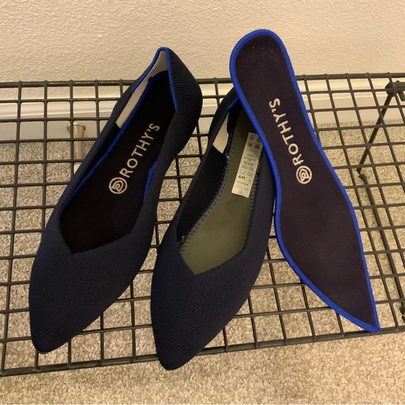 Rothy’s navy blue The Point flats - Picture 3 of 6